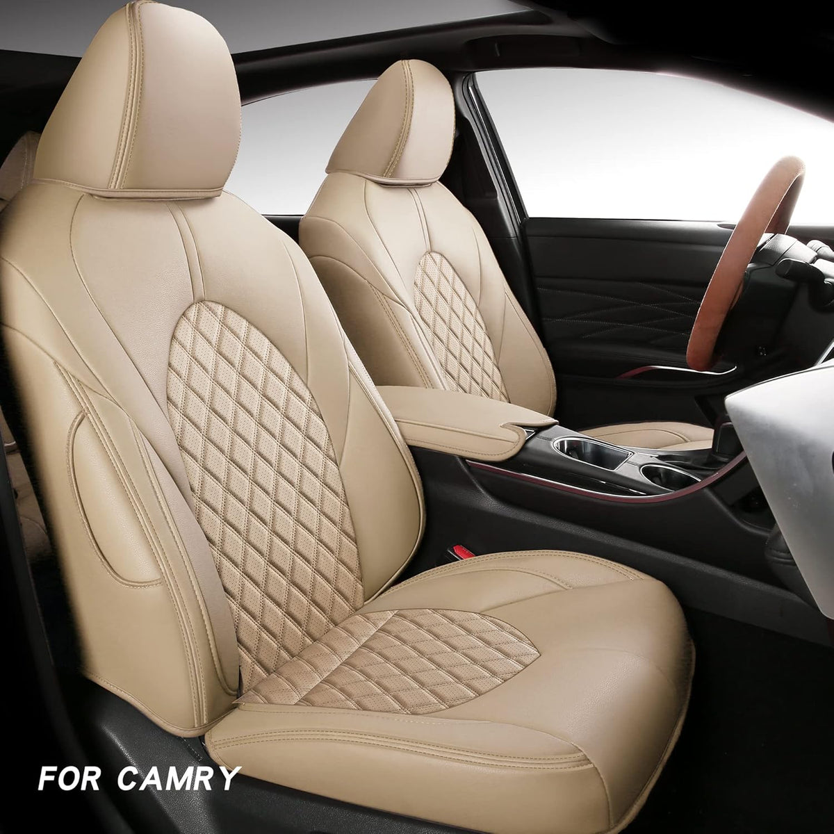 Faux Leather Custom Car Seat Covers Full Set for Toyota Camry Hybrid LE SE XLE XSE L E13098