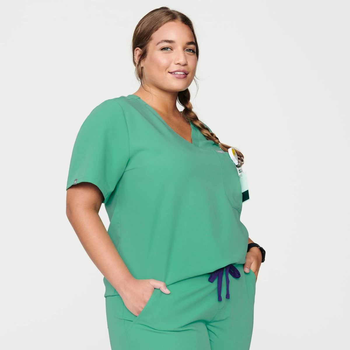 XS Surgical Green One Pocket Scrub Top D7340