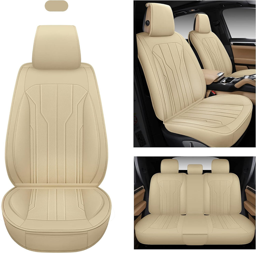 Gray Leatherette Car Seat Covers for Cars SUV Pick-up Truck, Front Pair C846934