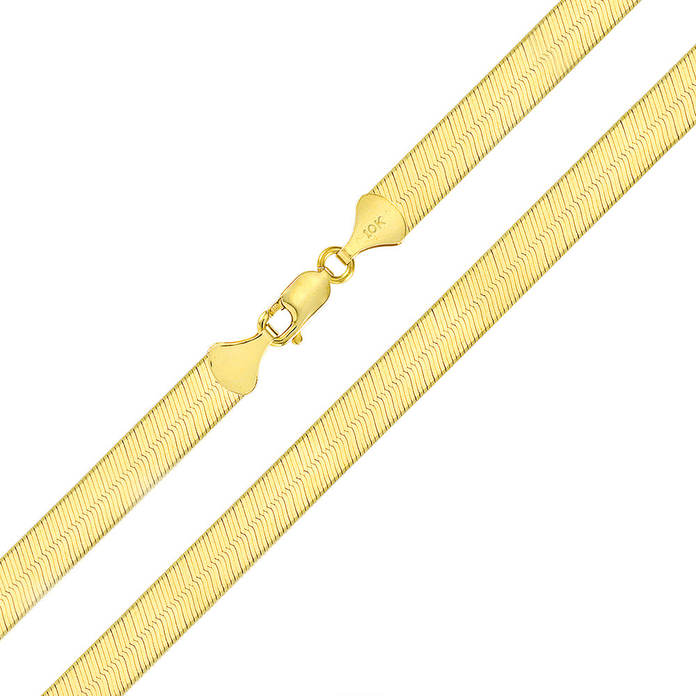 10k Yellow Gold Herringbone Chain Necklace 16" - 24" B55854