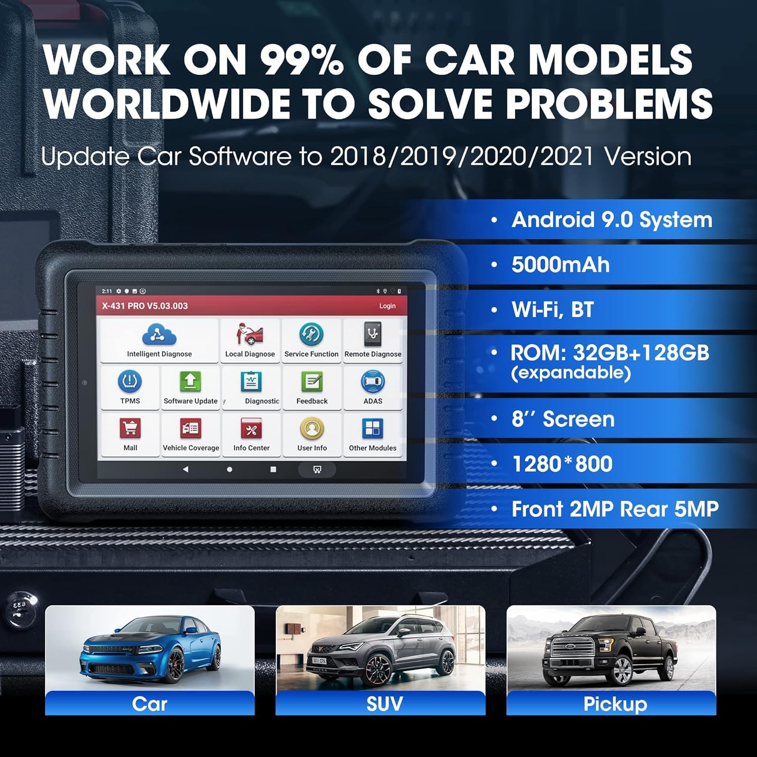 Bi-Directional Full System OBD2 Scanner with 31 Reset P904