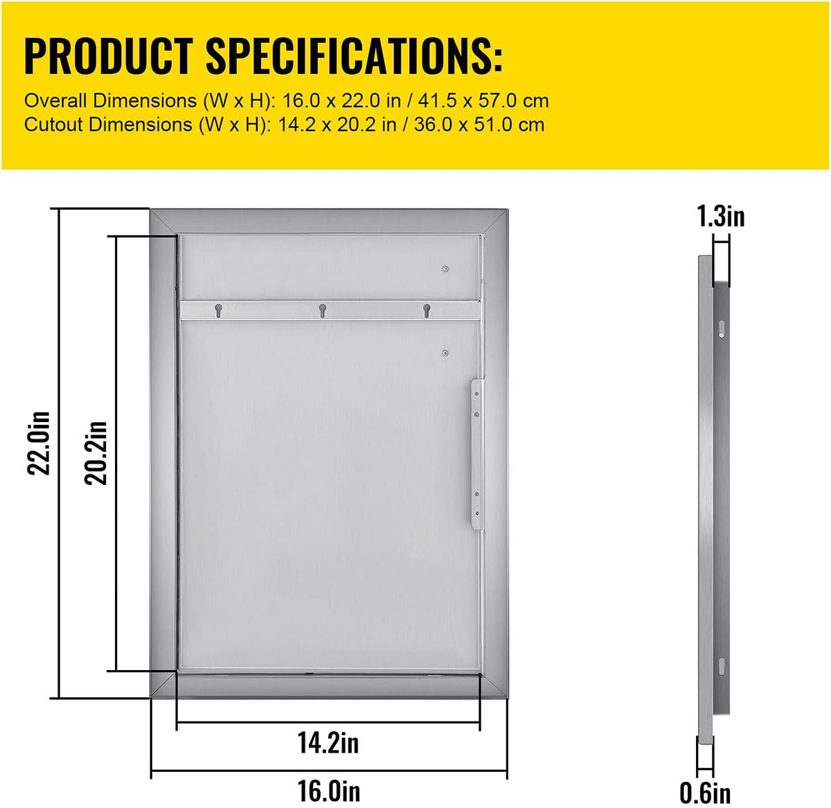 Stainless Steel Access Door 16 x 22 Inch B116