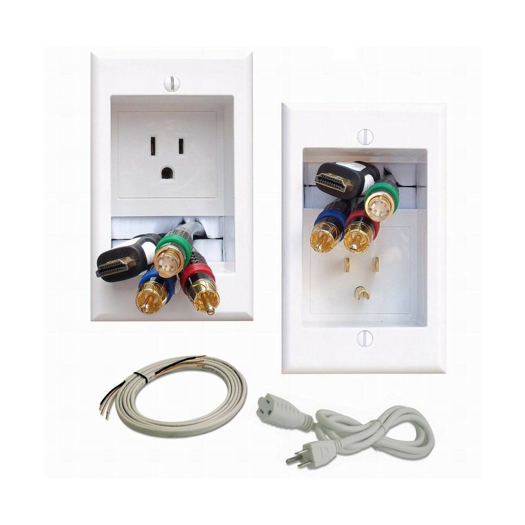 Single-Outlet Recessed In-Wall Cable Management System R239636