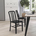 18 Inch Black Galvanized Steel Indoor/Outdoor Dining Chair T7469