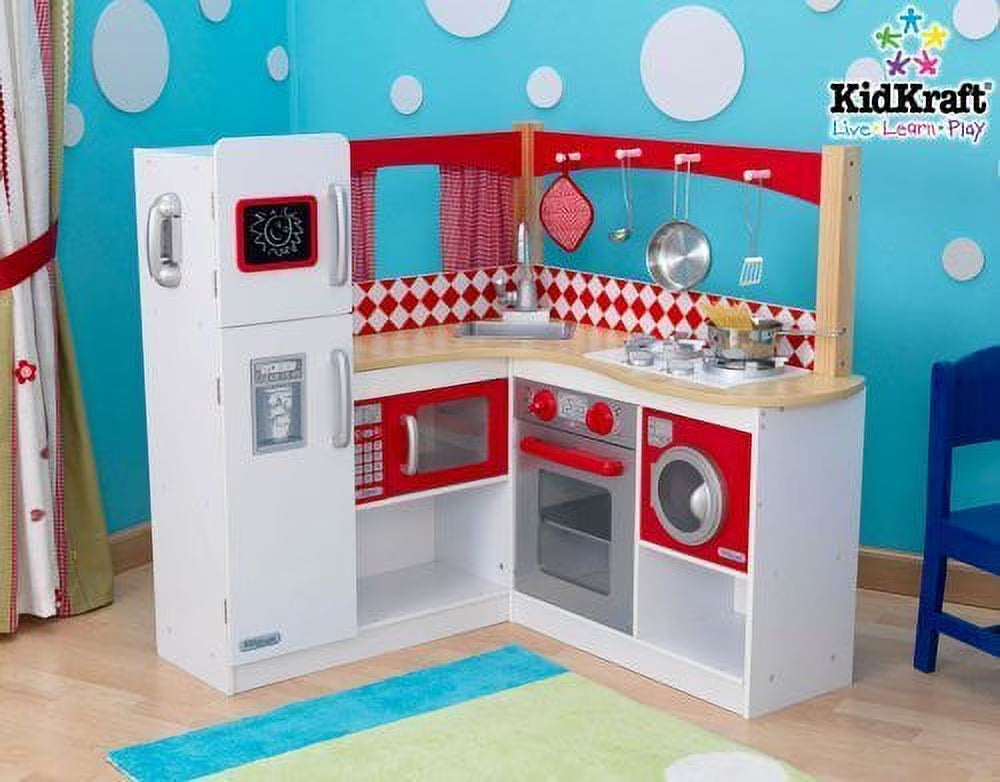 Red Corner Wooden Kitchen G245