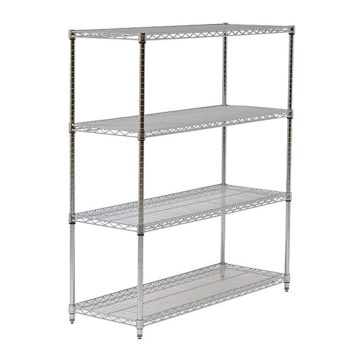 Chrome Wire Shelving Unit, 4 Shelves V14025