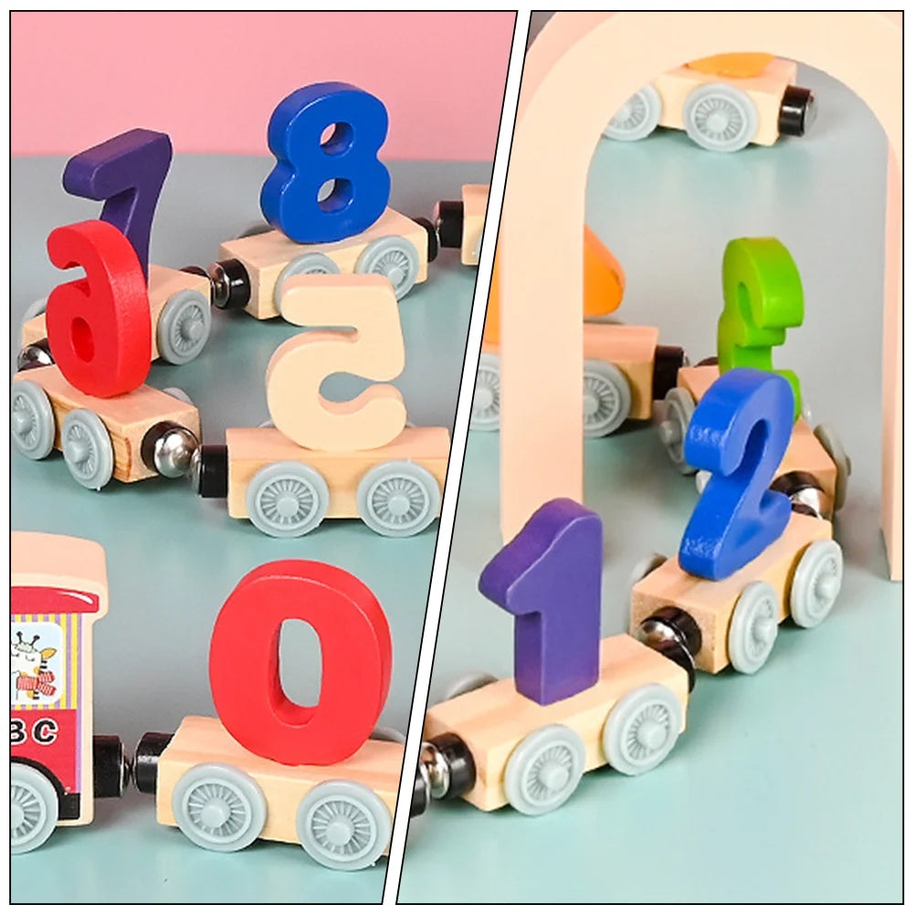 Wood Train Toy Magnetic Learning Toy Q64674