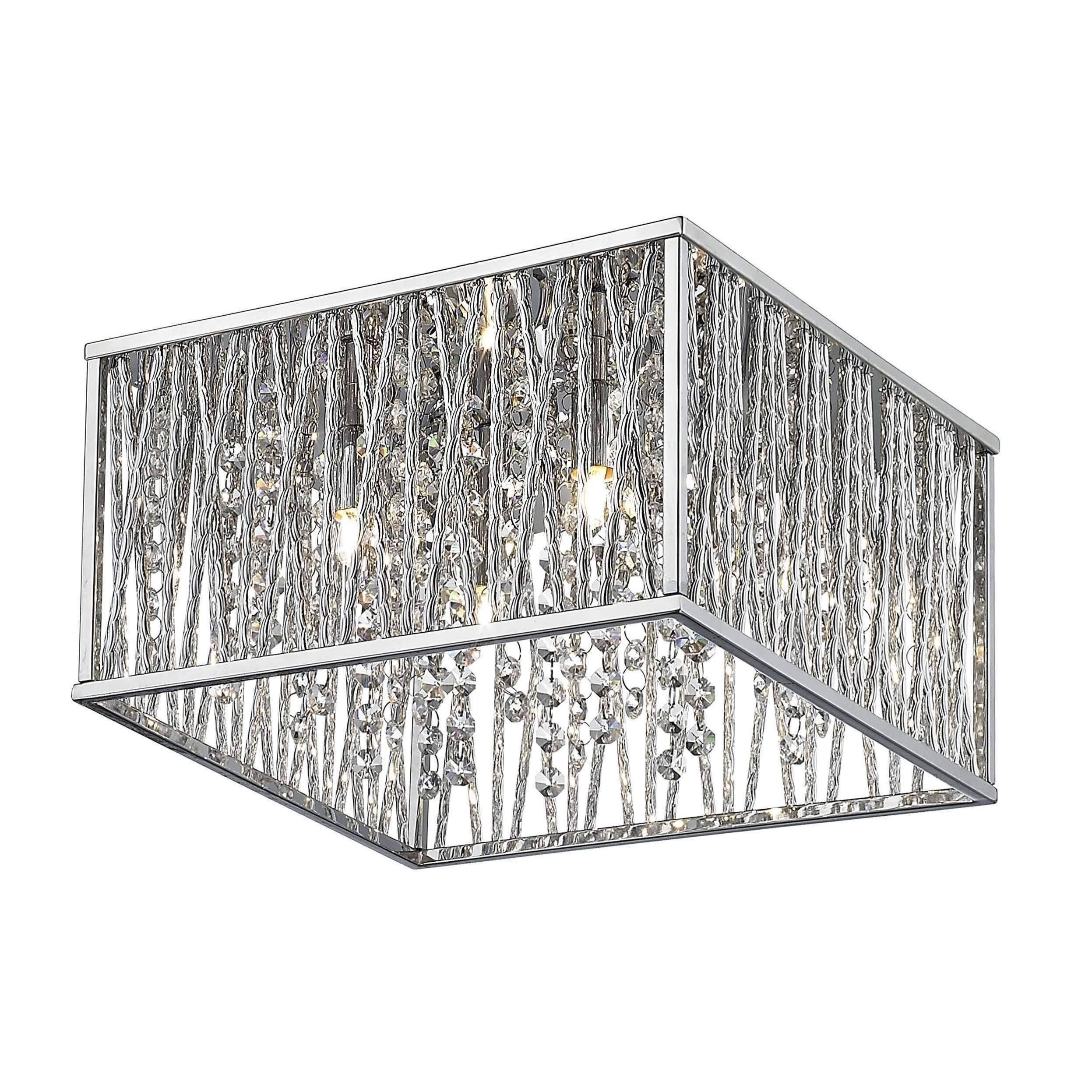 Chrome 4-Light Flush Mount C44053