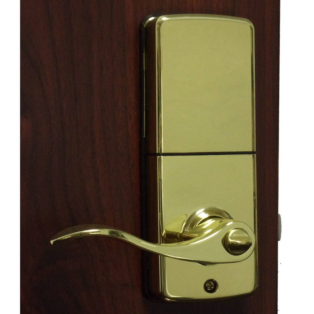 Digital Electronic Door Lever, Bright Brass H1912
