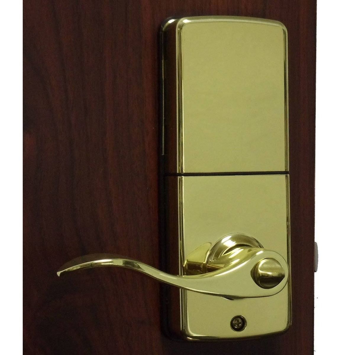 Digital Electronic Door Lever, Bright Brass H1912