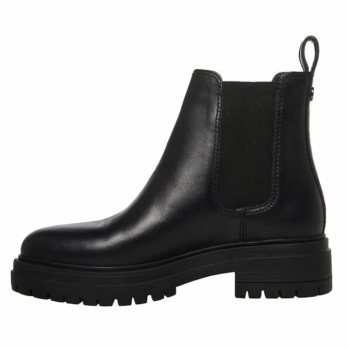 Black Genuine Leather Chelsea Booties F355
