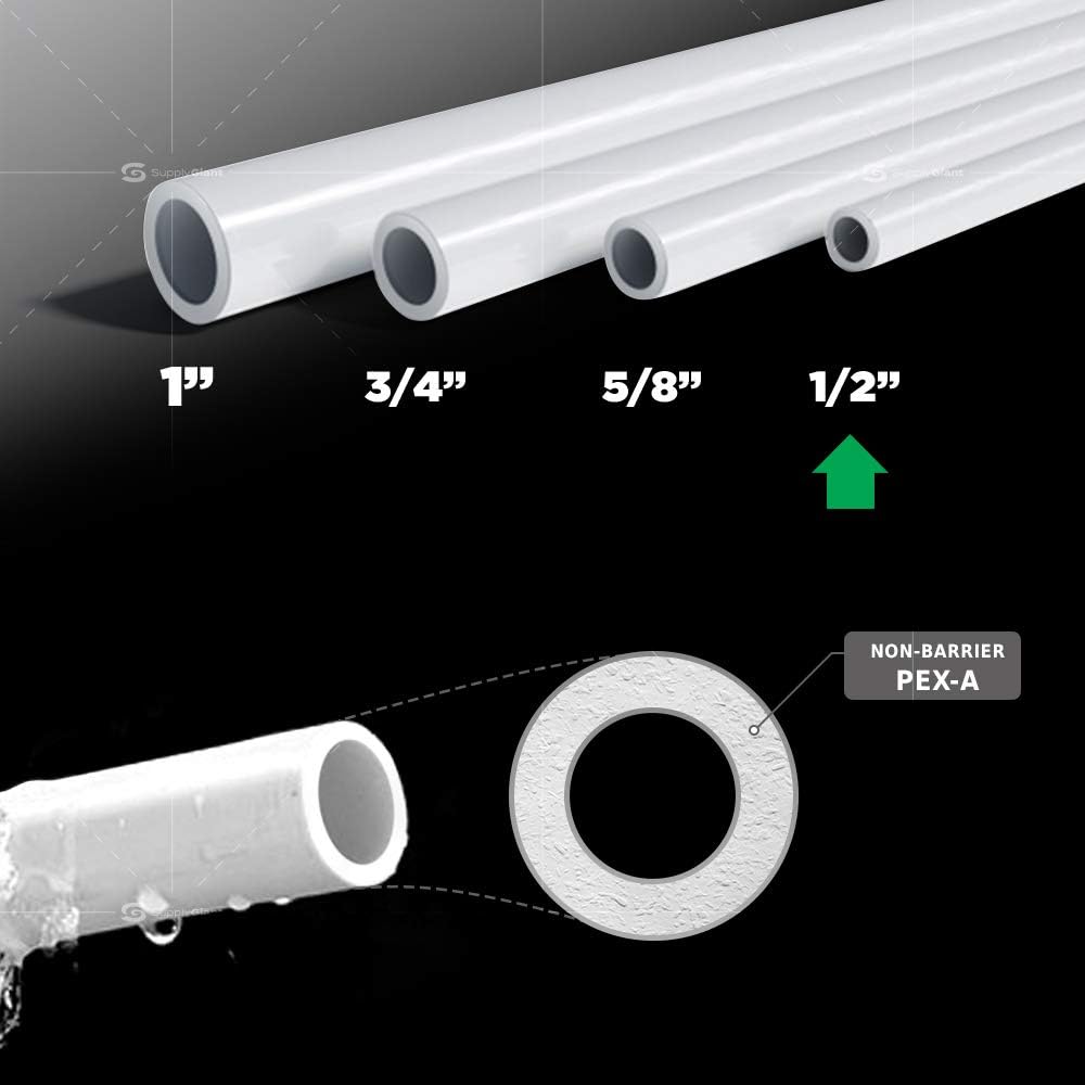 PEX A Tubing Non-Barrier Pipe 1/2 in. x 100 Feet White Pack of 2 J1247
