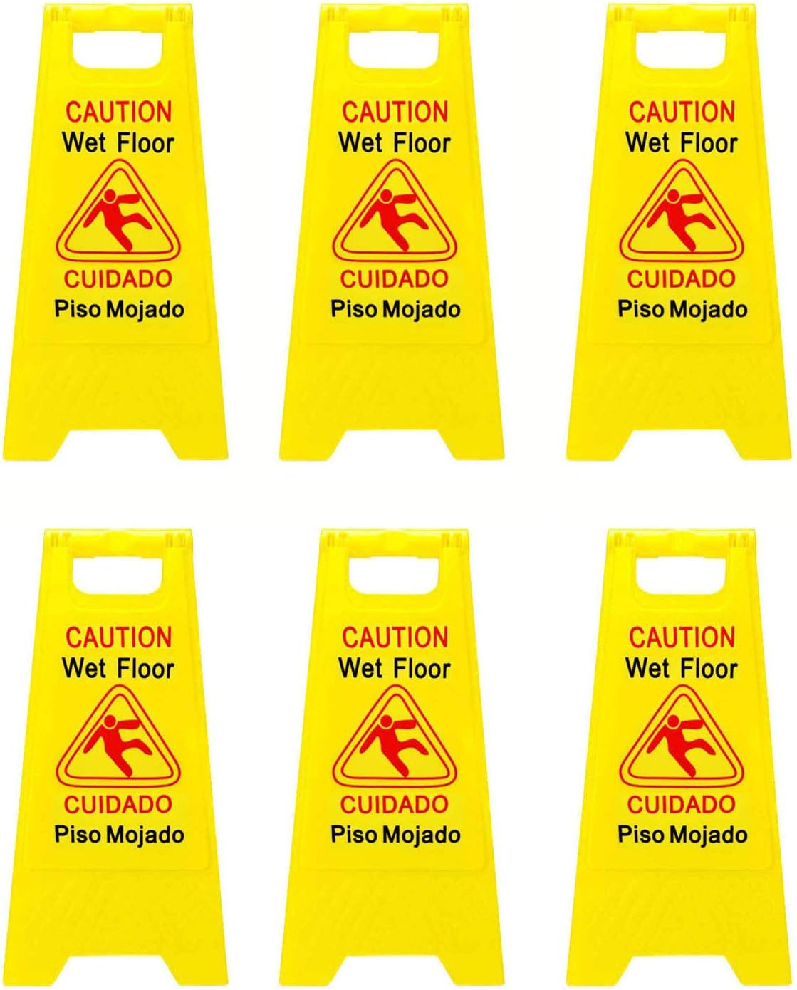 Caution Wet Floor Sign 2-Sided Bilingual Sign Pack of 2 A21687