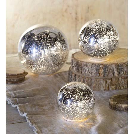 Silver Glass Ball Lights, Set of 3 H144
