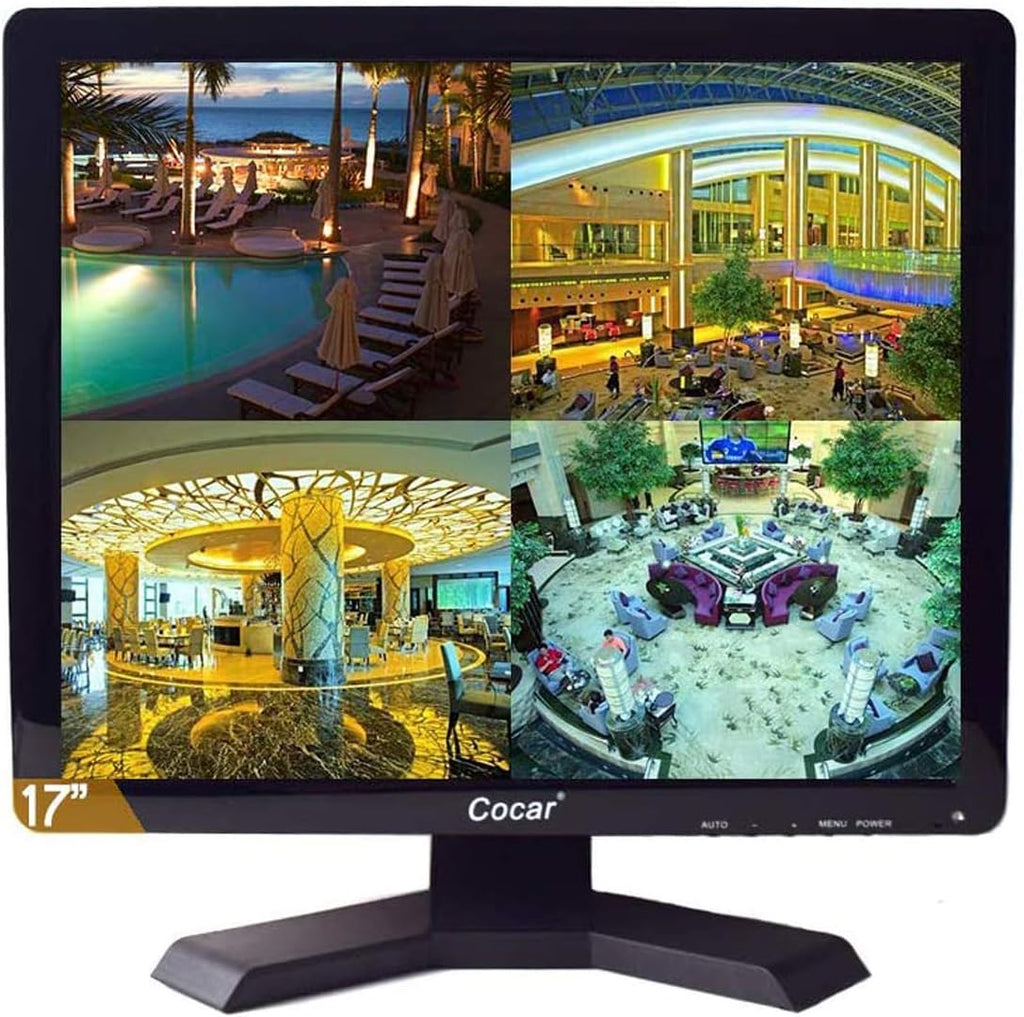 17 inch CCTV Security Monitor with BNC VGA HDMI AV Built-in Speaker 4:3 HD Display LCD Screen with USB Media Player O1495