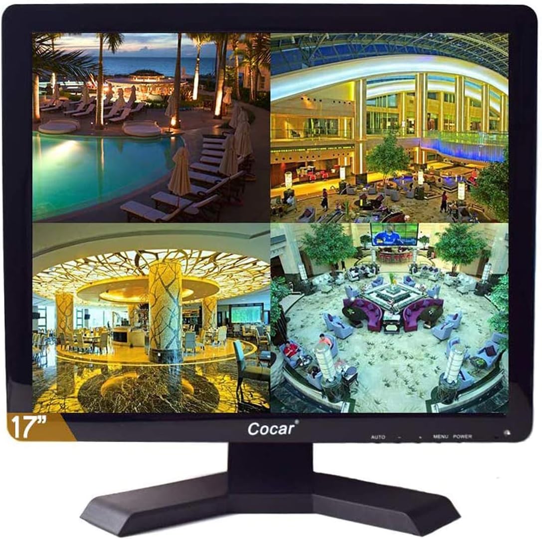 17 inch CCTV Security Monitor with BNC VGA HDMI AV Built-in Speaker 4:3 HD Display LCD Screen with USB Media Player O1495
