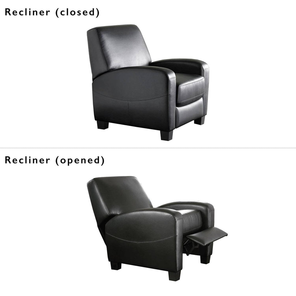 Faux Leather Home Theater Recliner Black Y6467