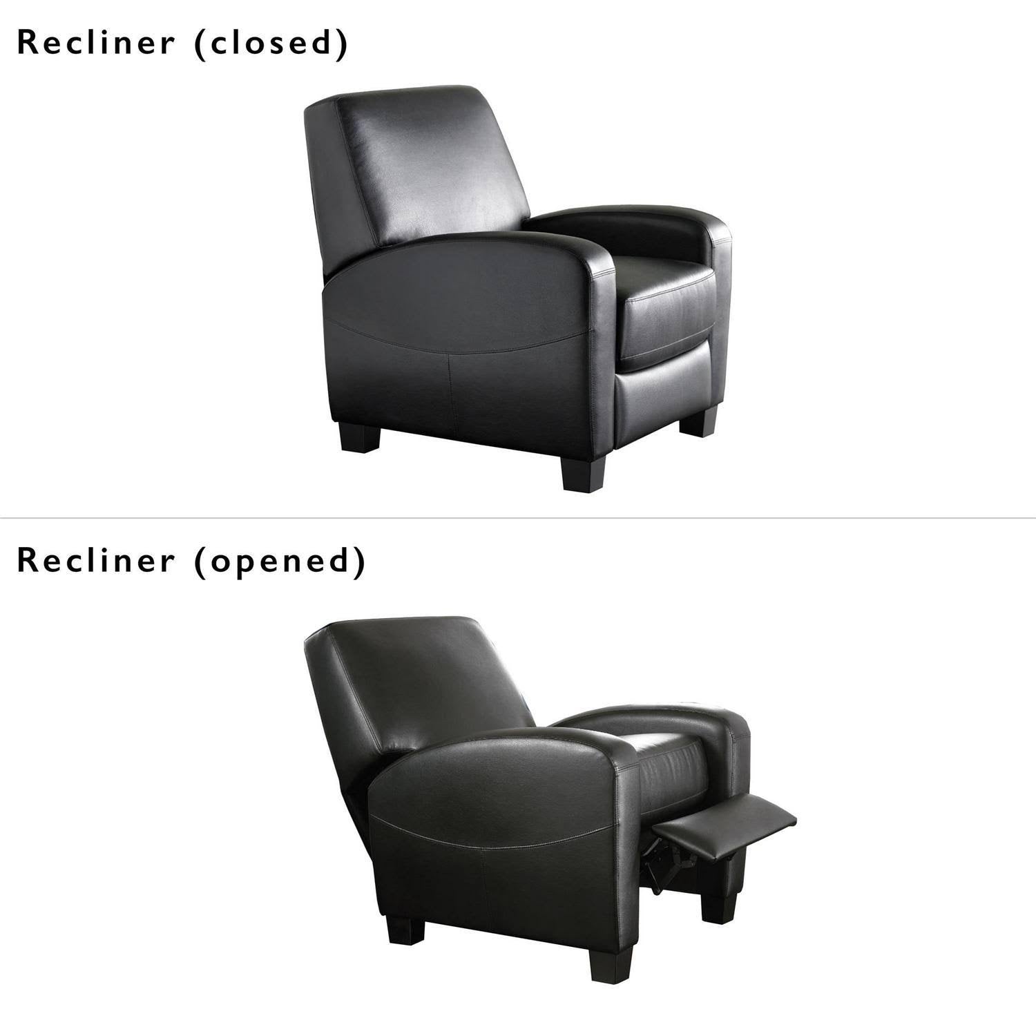 Faux Leather Home Theater Recliner Black Y6467