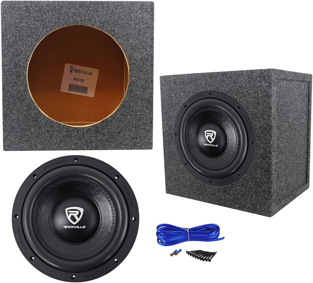 10" 2000 Watt Car Audio Subwoofer with Sealed Sub Box Enclosure R8566
