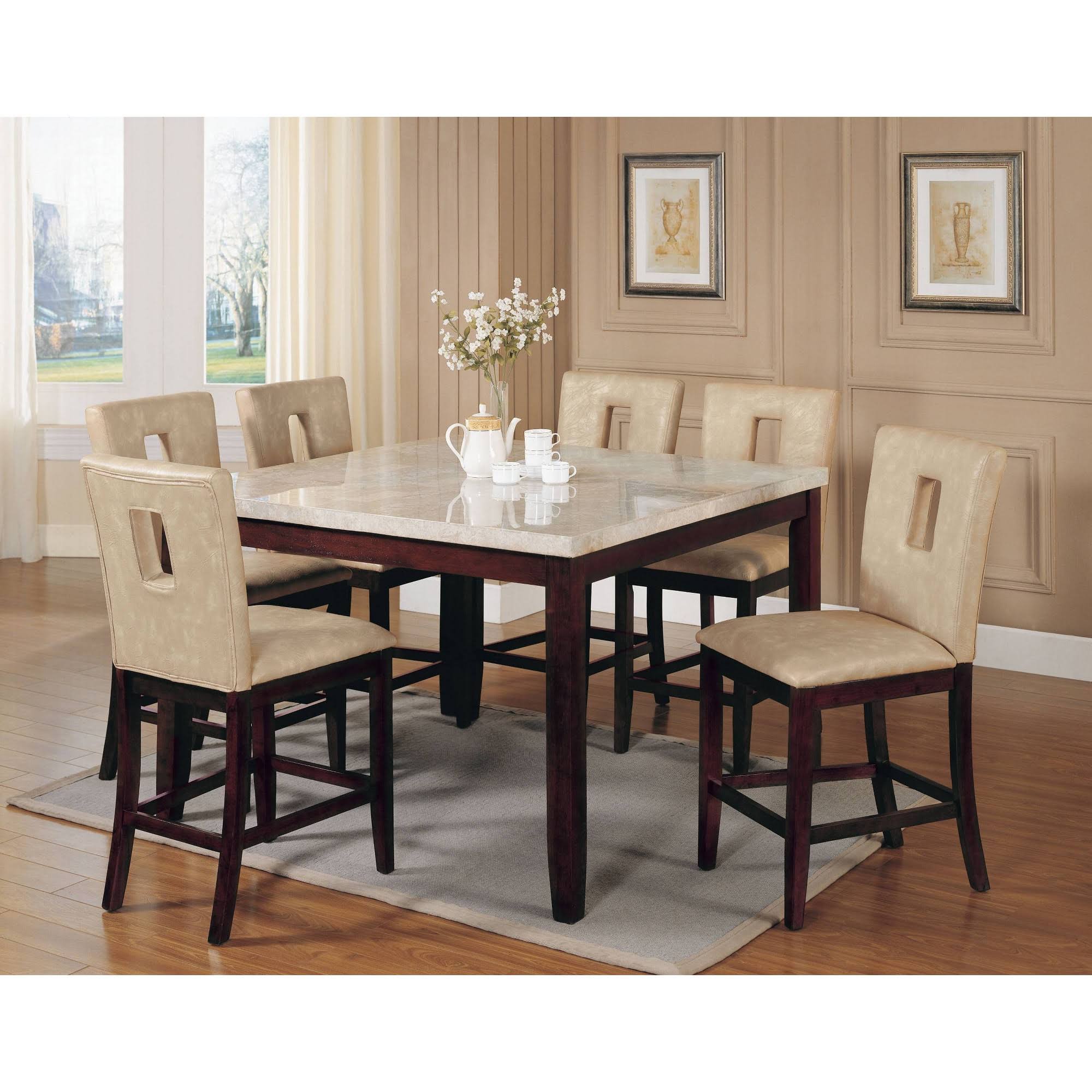 White Marble Counter Height Table H980
