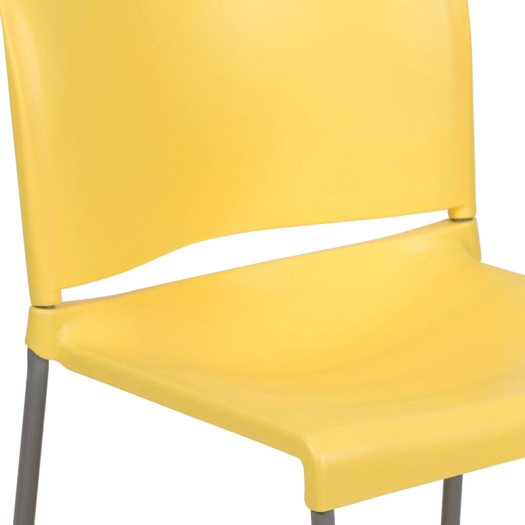 Yellow Full Back Contoured Stack Chair with Sled Base N982