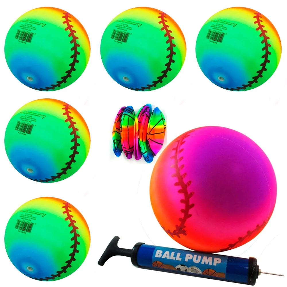 Inflatable Beach Balls Rainbow Plastic Volleyball W2206