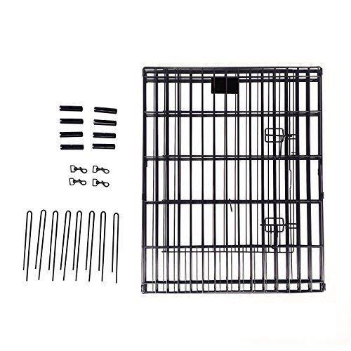 Foldable Metal Exercise Pen Black with Door X58367