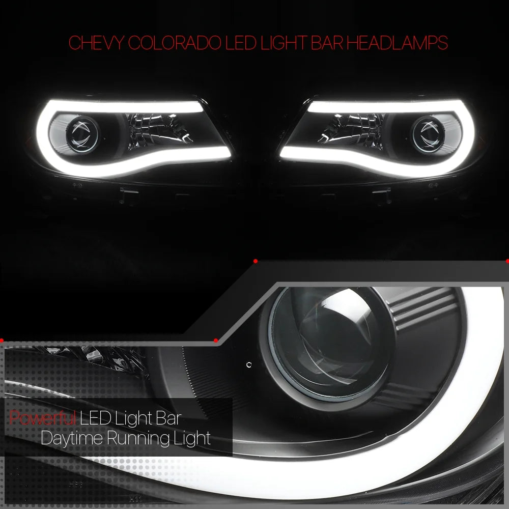 Black Projector Headlight LED Amber Signal for 2015-2020 Chevrolet Colorado G1240
