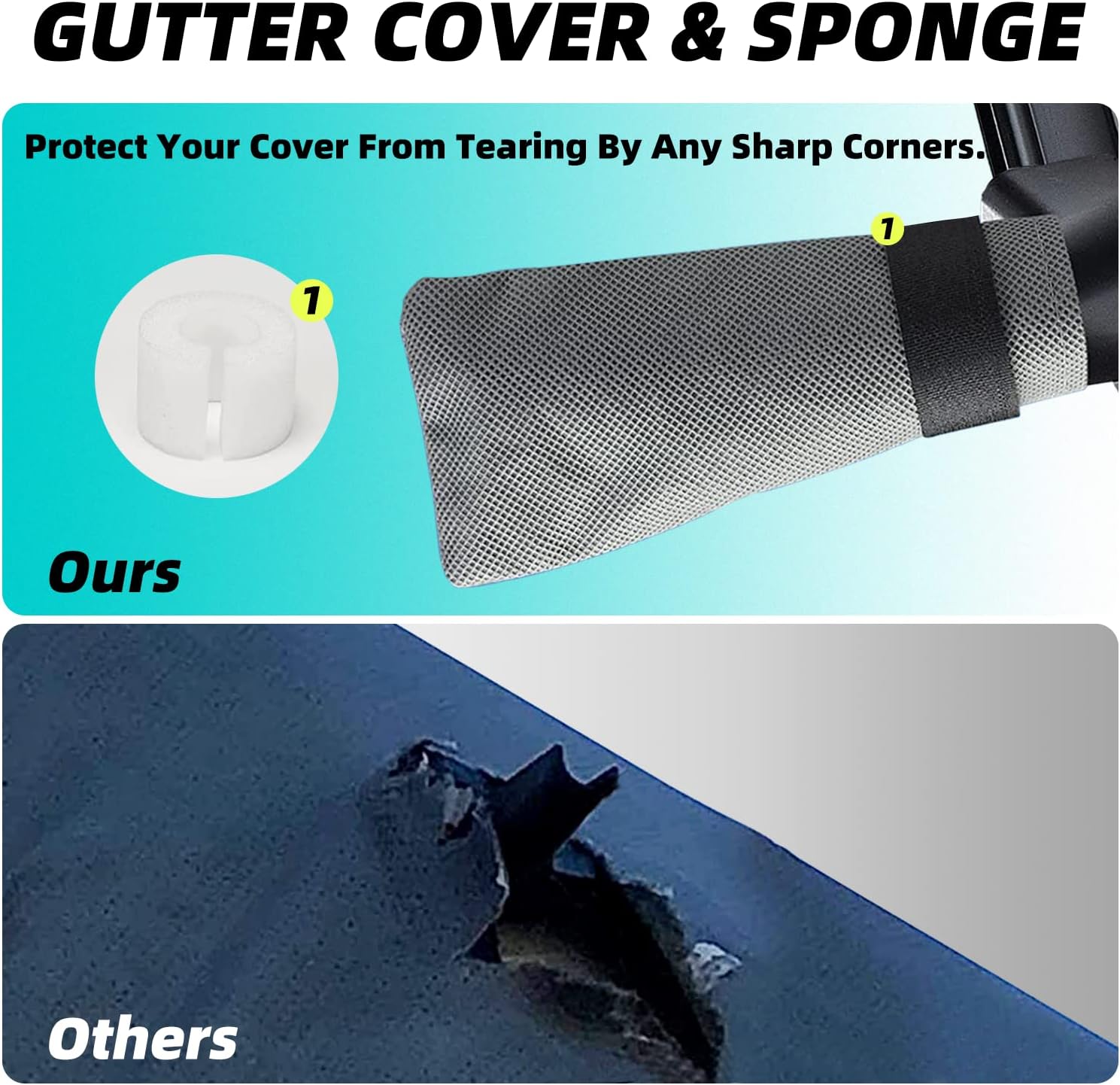 Travel Trailer Cover, 6 Layers Top RV Cover, Fits 27'-30' RV, with 1 Tongue Jack Cover, 2 Extra Straps, 6 Gutter Covers D58467