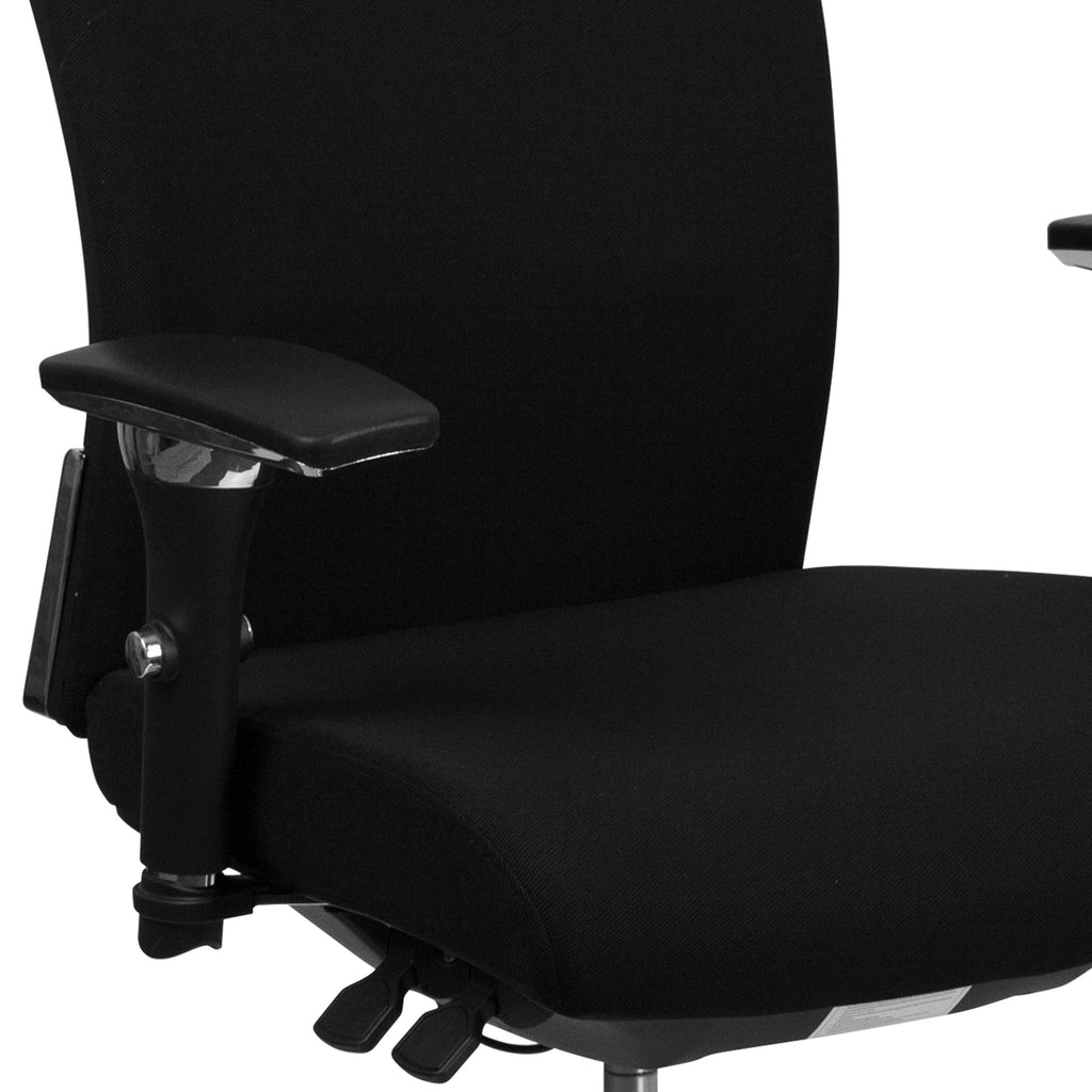 Black Fabric Ergonomic Office Chair with Seat Slider K861