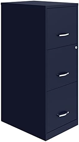 3 Drawer Metal Vertical File Cabinet in Navy H703