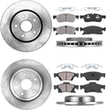 Premium OE 5 Lug Rotors + Ceramic Brake Pads + Clips H154049