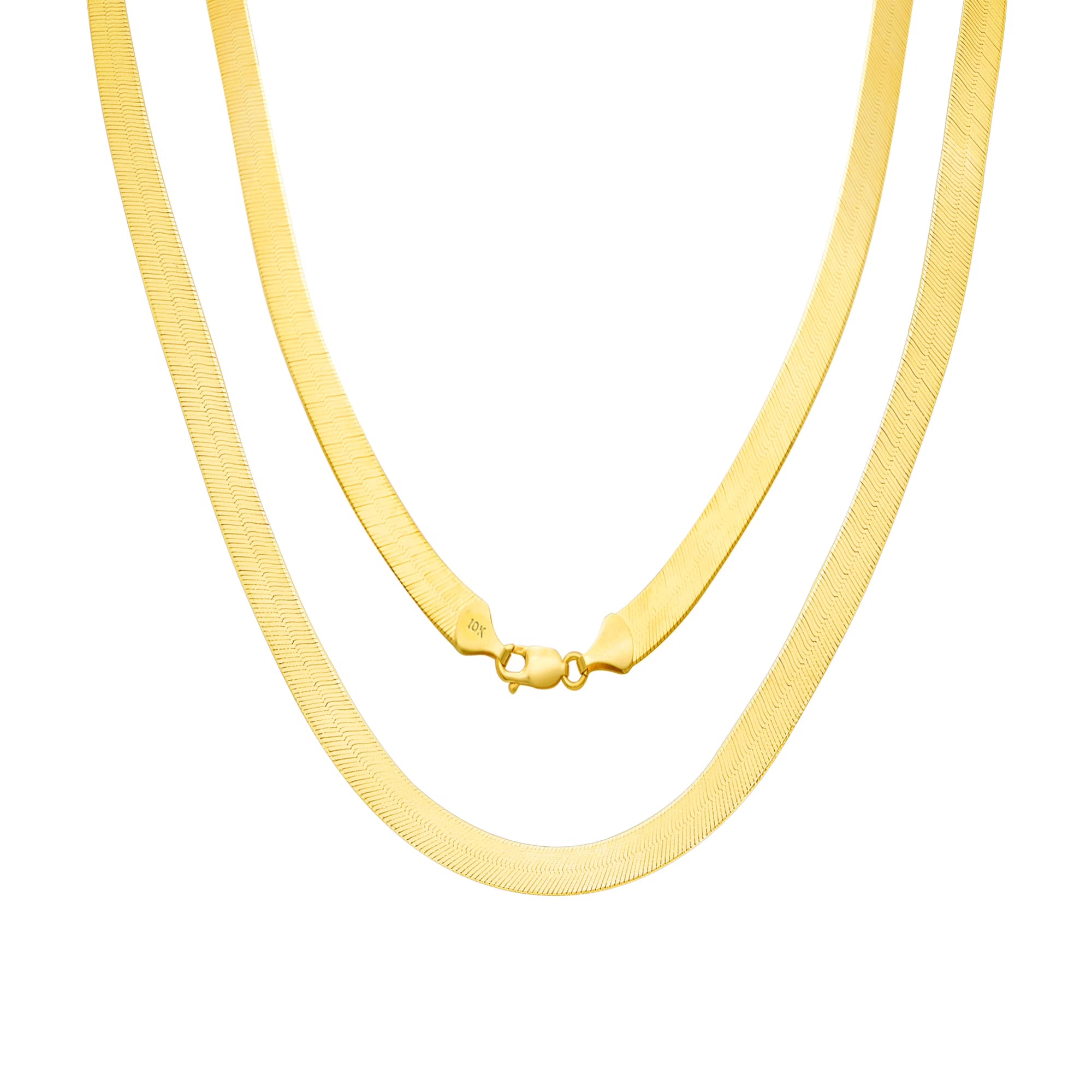 10k Yellow Gold Herringbone Chain Necklace 16" - 24" B55854
