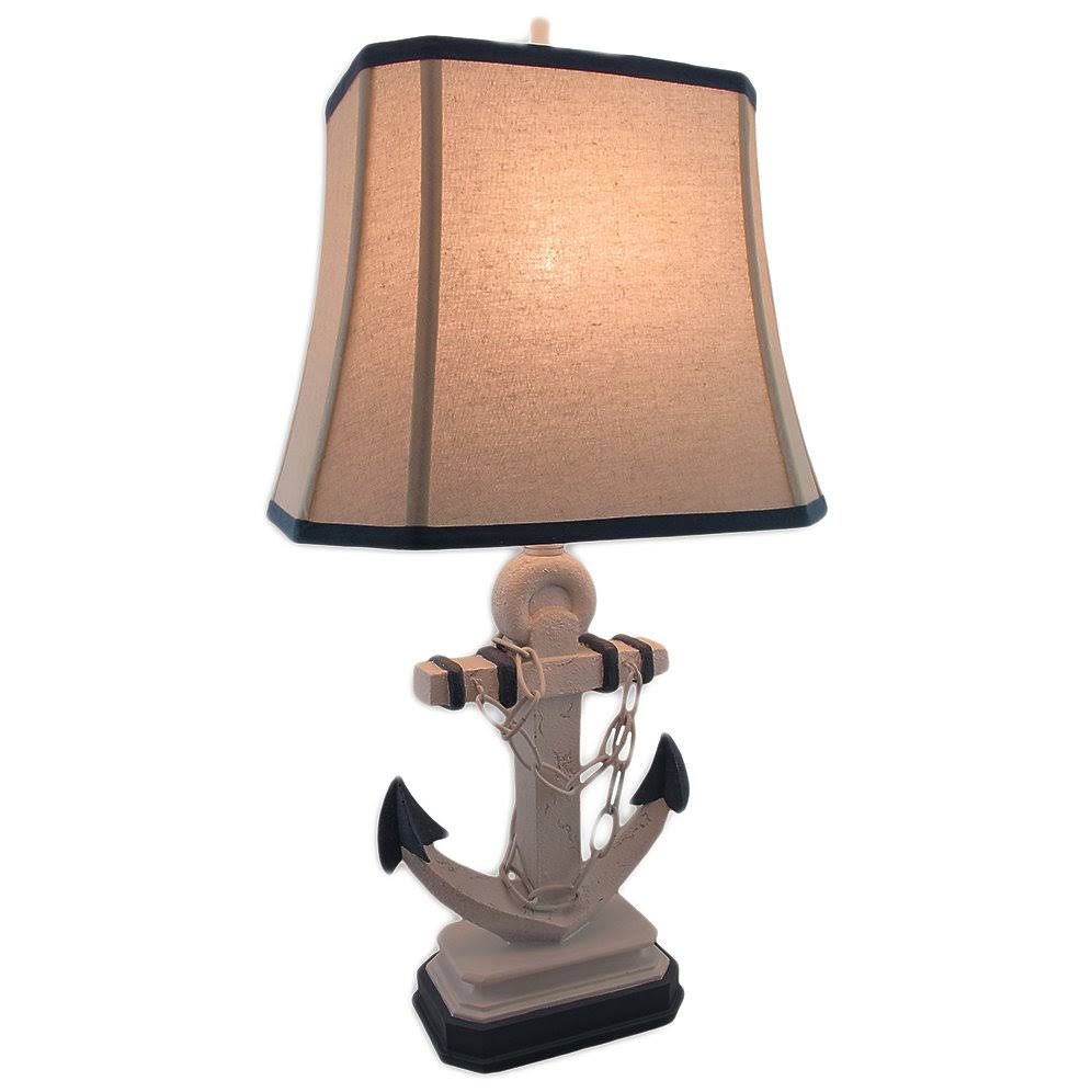 Linen Shade Lamp with Anchor B841