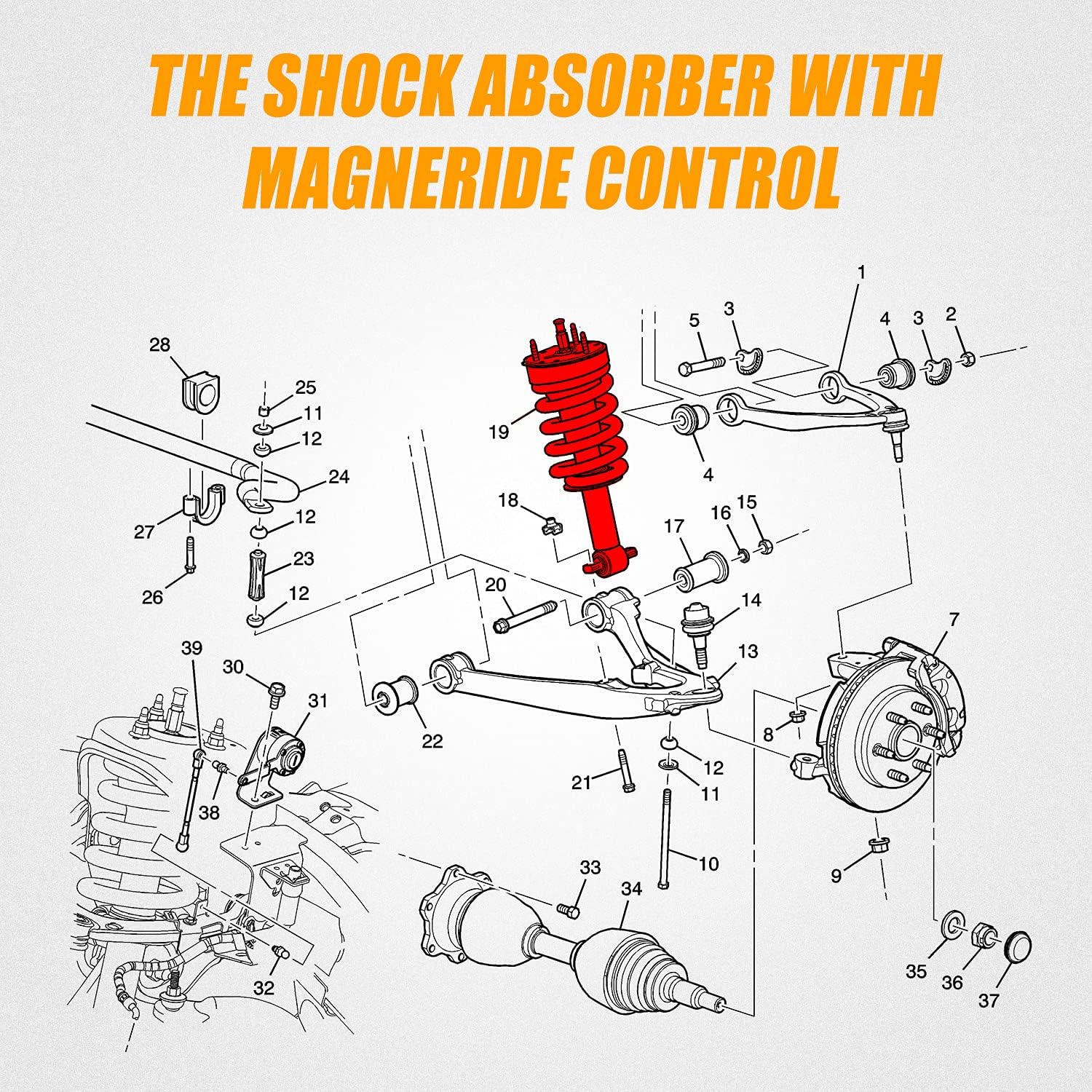 Front Strut Shock Absorber with Magneride Suspension I943