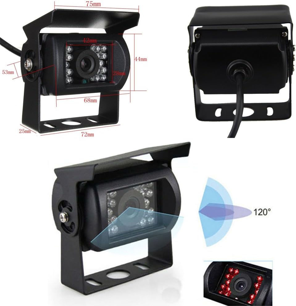 7 LCD Split Screen Backup Camera Monitor Kit with 4 Rear Cameras O12829