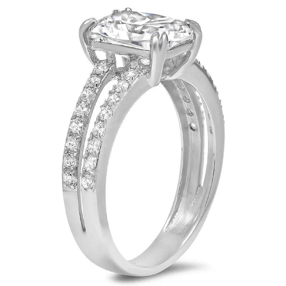 18K White Gold Diamond Engagement Ring size 3.5 Y1232