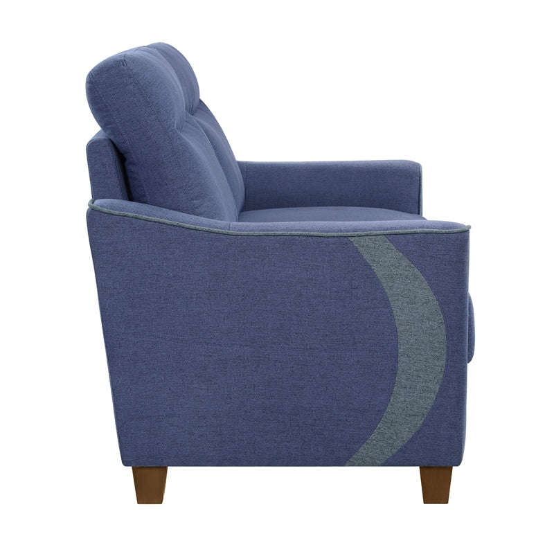 Blue Fabric Upholstered Love Seat S939266
