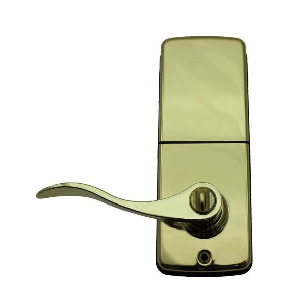 Digital Electronic Door Lever, Bright Brass H1912
