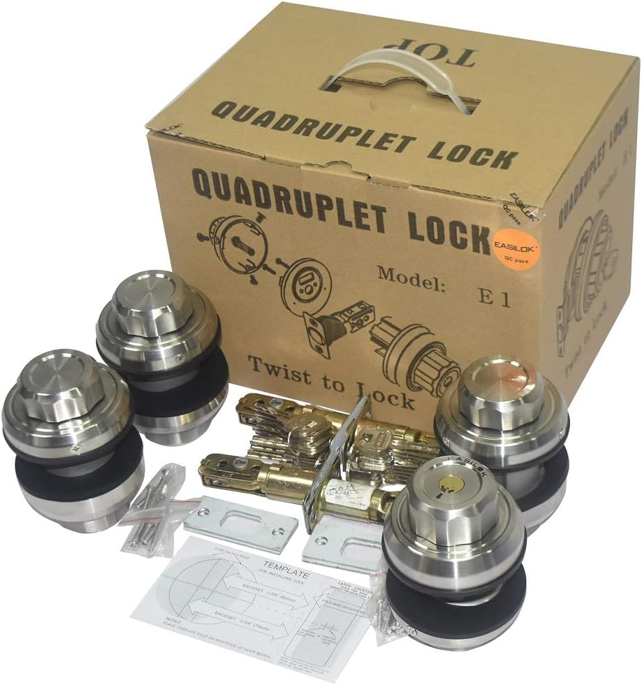 Twist to Lock Deadbolt, 304 Stainless Steel Front Door Lock with Door Knob U30948