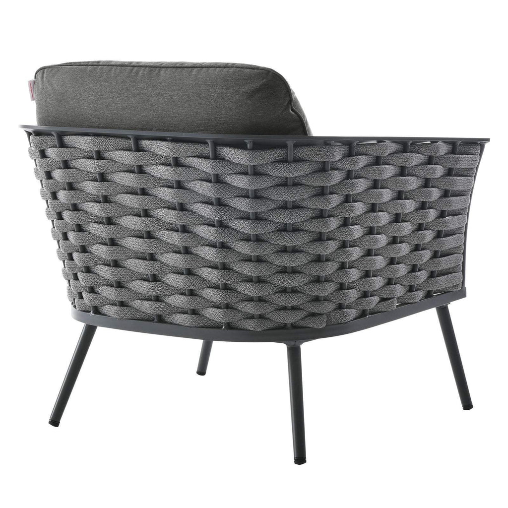3 Piece Outdoor Aluminum Sectional Sofa Set in Gray Charcoal L703666