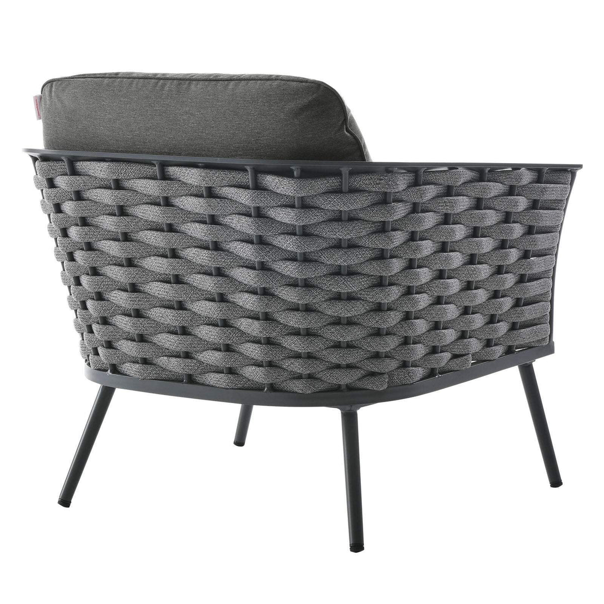 3 Piece Outdoor Aluminum Sectional Sofa Set in Gray Charcoal L703666